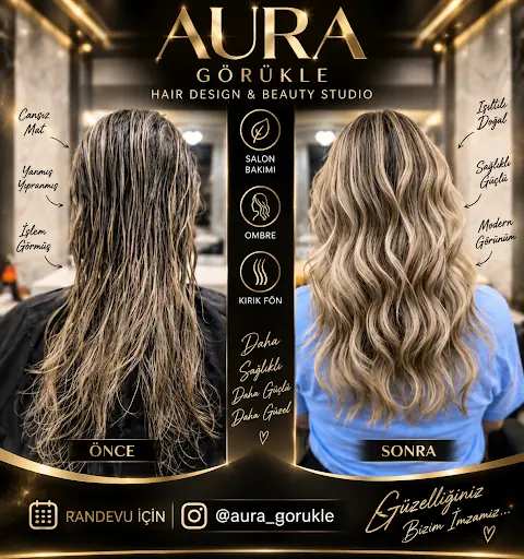 GÖRÜKLE BAYAN KUAFÖRÜ FATMA UFUK & SABRİ UFUK GÖRÜKLE'DE PROFESYONEL İLK VE TEK BAYAN KUAFÖRÜ AURA GÖRÜKLE HAIR DESIGN STUDIO